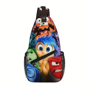 Inside Out 2 Colorful Sling Bag Pixar Joy Sadness Anger Disgust Anxiety Cute NEW